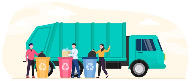 Free Vector | Cartoon people throwing out rubbish and trash
