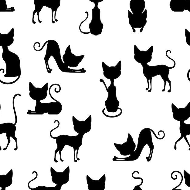 Free Vector | Cats seamless pattern