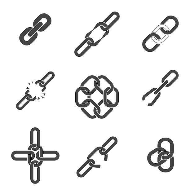 Free Vector | Chain or link elements set.