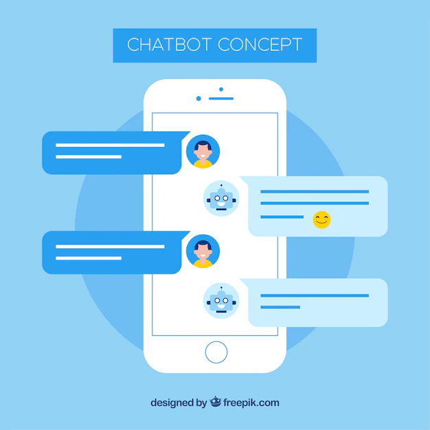Free Vector | Chatbot concept background with mobile device