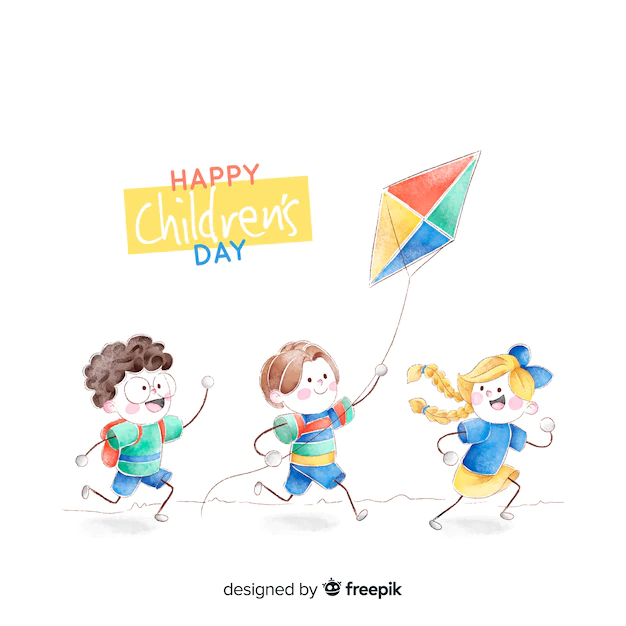 Free Vector | Childrens day concept in watercolor