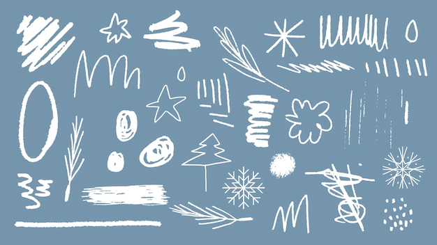 Free Vector | Christmas scribble pattern background vector