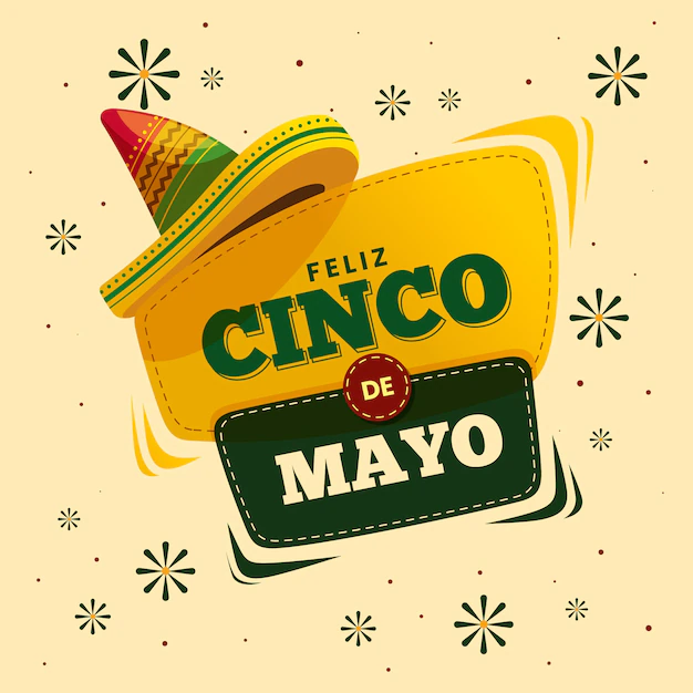 Free Vector | Cinco de mayo with spanish greeting and hat