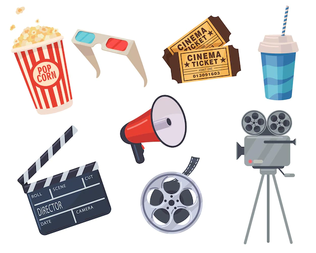 Free Vector | Cinema elements set