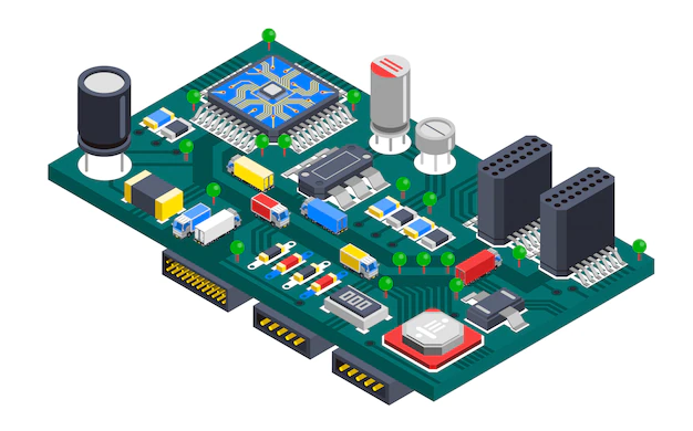 Free Vector | Circuit board isometric concept
