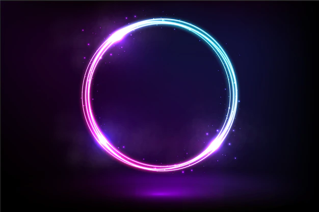 Free Vector | Circular violet and blue neon light background