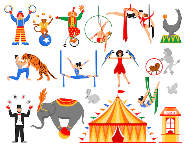 Free Vector | Circus artist characters collection