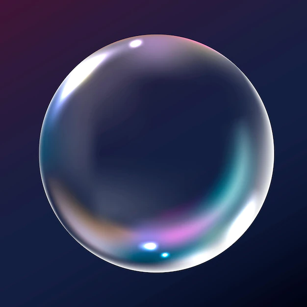 Free Vector | Clear bubble element vector in navy background