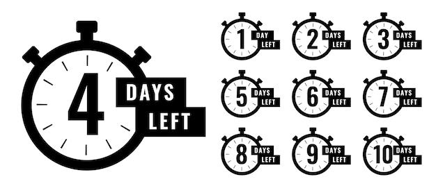 Free Vector | Clock with countdown time for number of days left