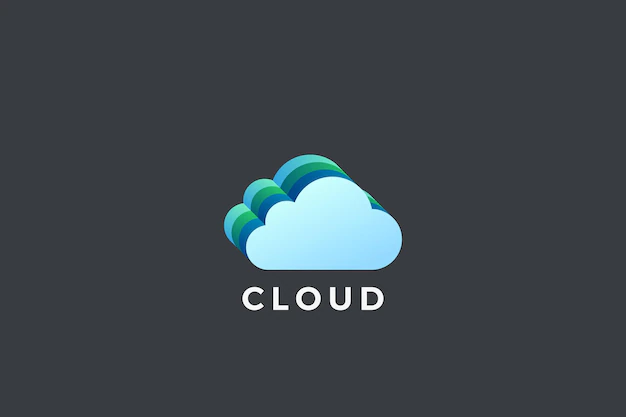 Free Vector | Cloud computing logo design. data storage network technology logotype