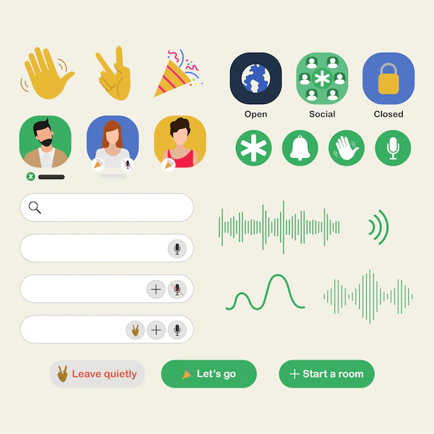 Free Vector | Clubhouse app for drop in audio chat application on smartphone.