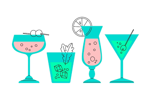 Free Vector | Cocktail collection draw