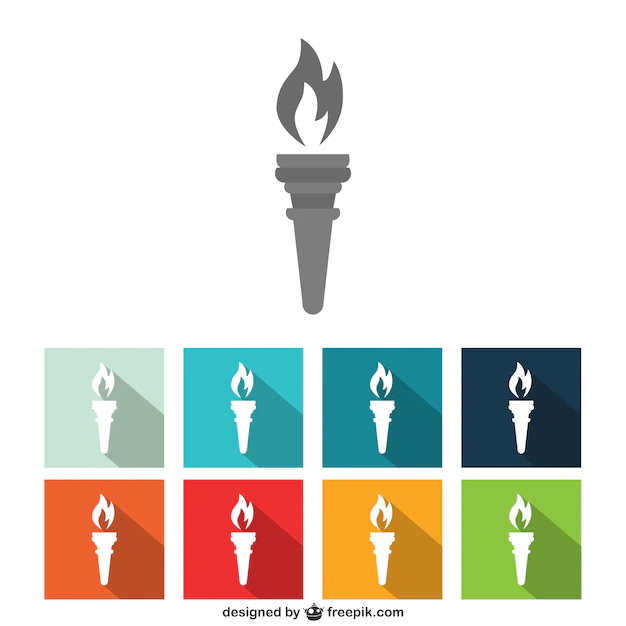 Free Vector | Collection of colorful torch icons