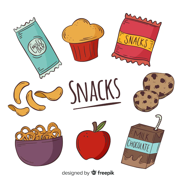 Free Vector | Collection of delicious snacks
