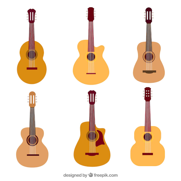 Free Vector | Collection of guitars in flat design