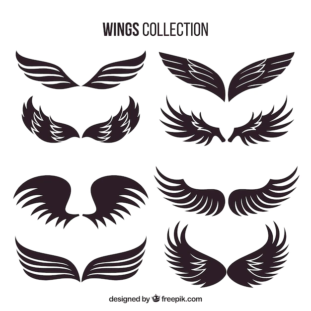Free Vector | Collection of hand drawn dark wing
