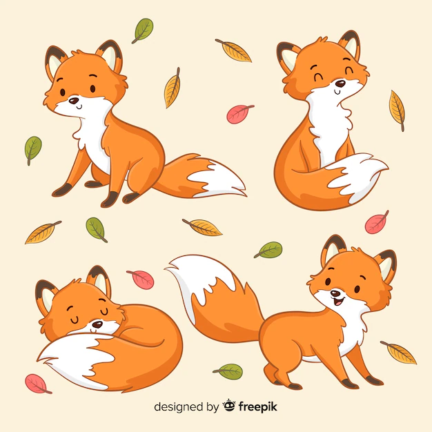 Free Vector | Collection of hand drawn foxes