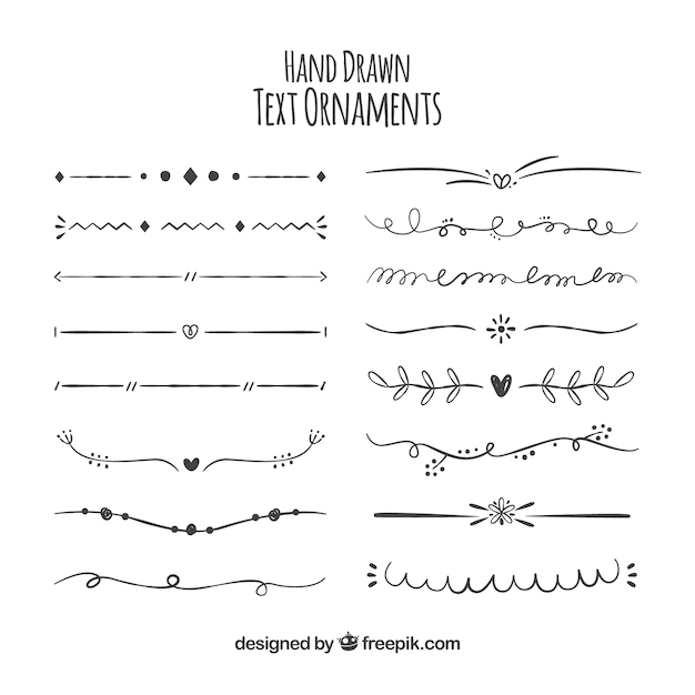 Free Vector | Collection of hand drawn ornaments for text