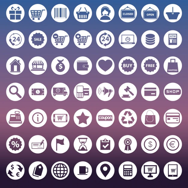 Free Vector | Collection of icons for e commerce