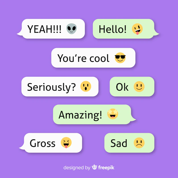 Free Vector | Collection of messages with emojis