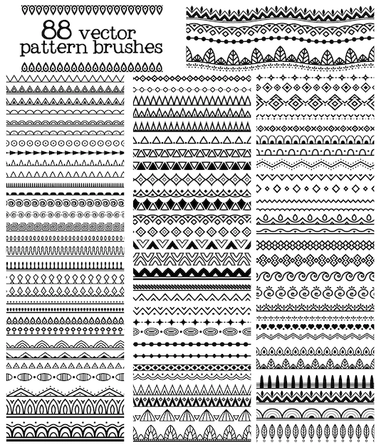 Free Vector | Collection of ornamental patterned elements