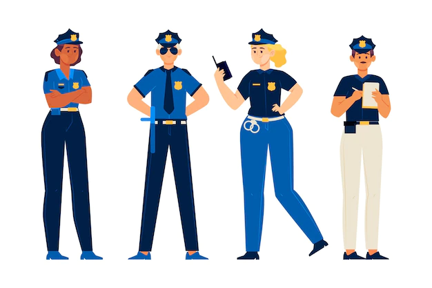 Free Vector | Collection of police profession
