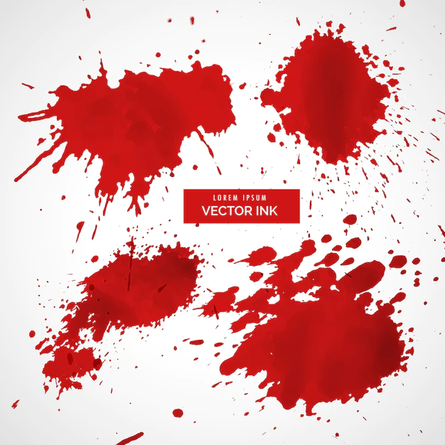 Free Vector | Collection of red ink splatter vector