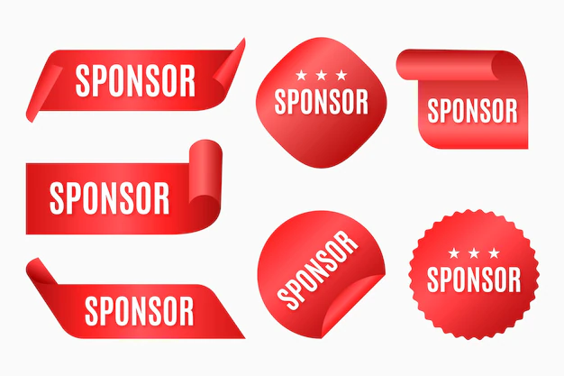 Free Vector | Collection of red sponsor stickers
