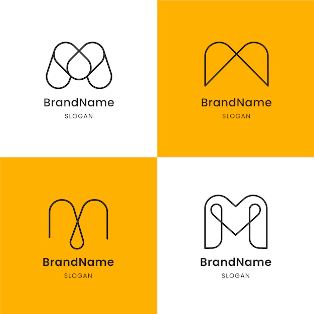 Free Vector | Collection of templates with m logos