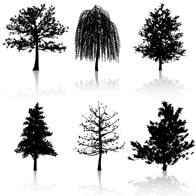 Free Vector | Collection of tree silhouettes