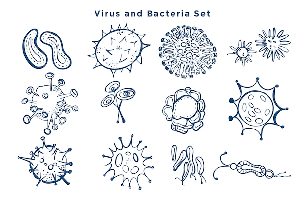 Free Vector | Collection of virus and bacteria germs design
