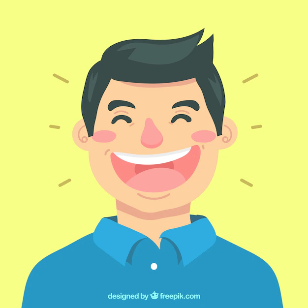 Free Vector | Colored background of man laughing