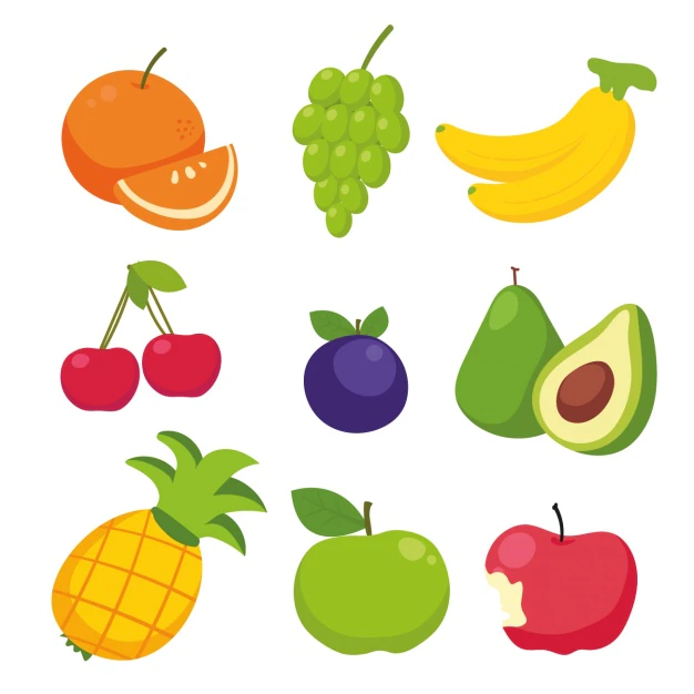 Free Vector | Colored fruit collection