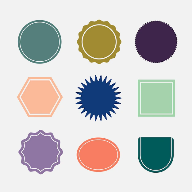 Free Vector | Colorful blank badges set vector in retro style