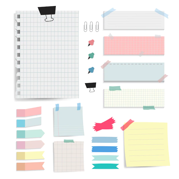 Free Vector | Colorful blank paper notes vector set