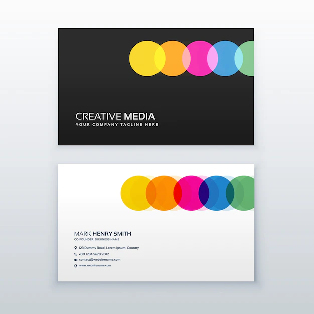 Free Vector | Colorful dots business card design