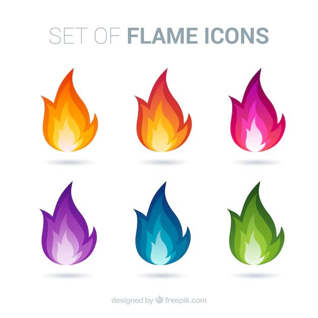 Free Vector | Colorful fire flame icons