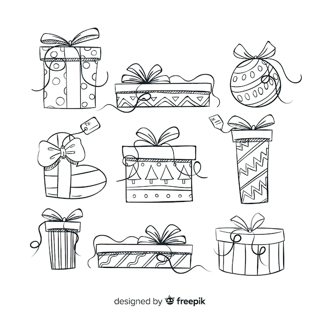 Free Vector | Colorful hand drawn christmas gift collection