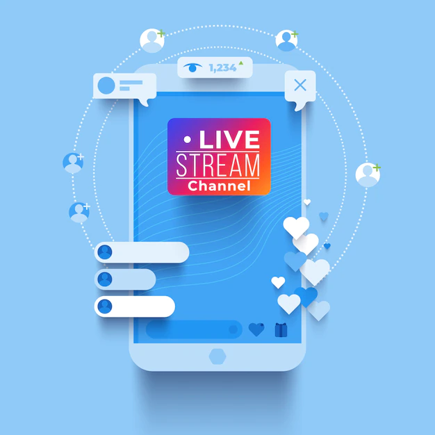 Free Vector | Colorful live stream concept