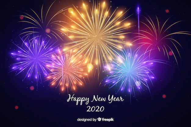 Free Vector | Colorful new year 2020 fireworks