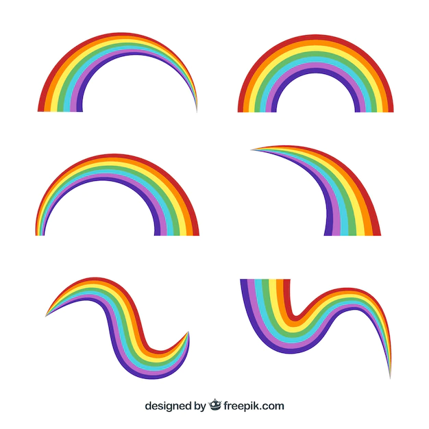 Free Vector | Colorful rainbow set