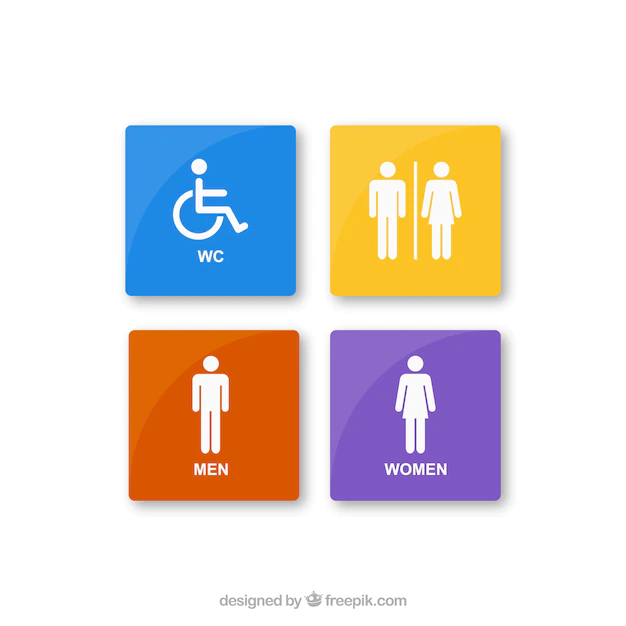Free Vector | Colorful rest room icons