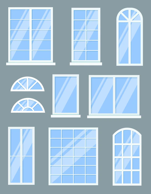 Free Vector | Colorful set of windows cartoon illustration