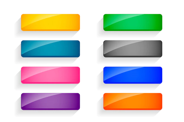 Free Vector | Colorful shiny empty buttons set of eight