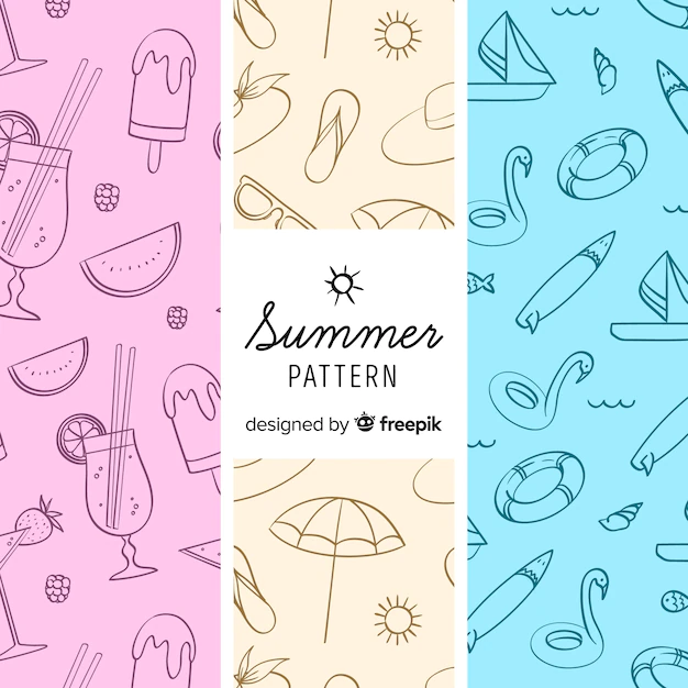 Free Vector | Colorful summer element pattern