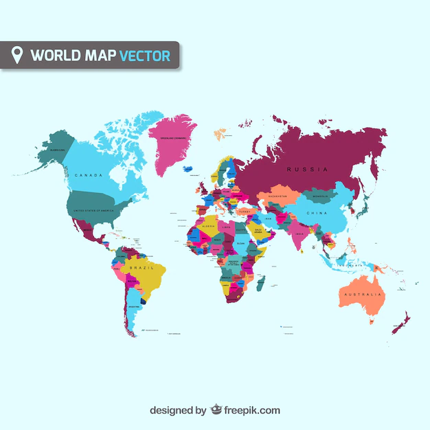 Free Vector | Colorful world map