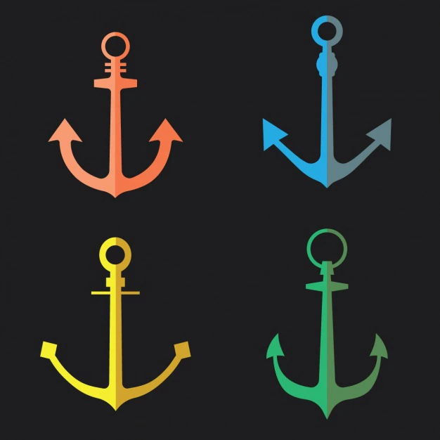 Free Vector | Coloured anchors collection
