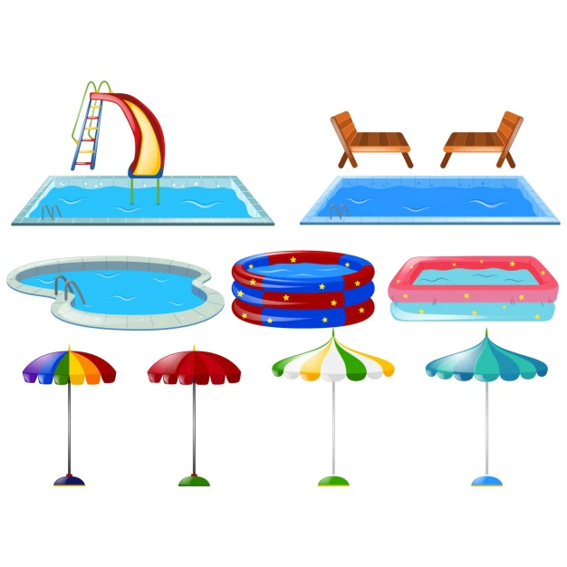 Free Vector | Coloured swimming pools collection