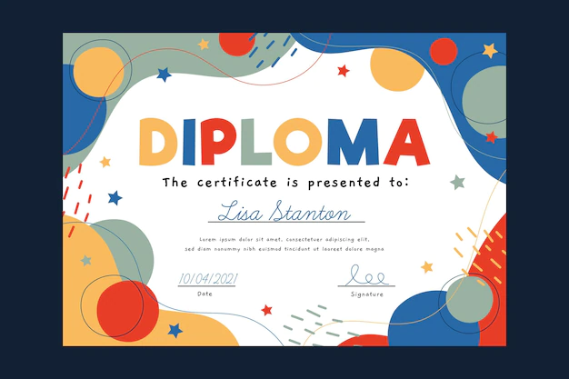 Free Vector | Colourful diploma template for kids