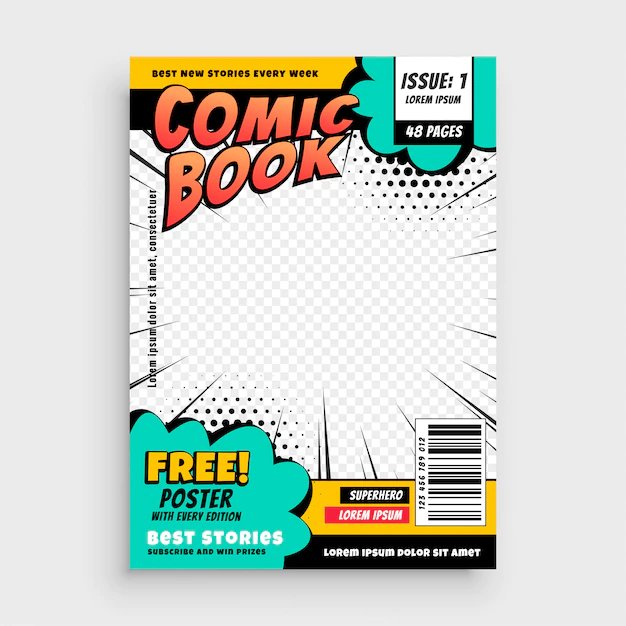 Free Vector | Comic book page cover design concept